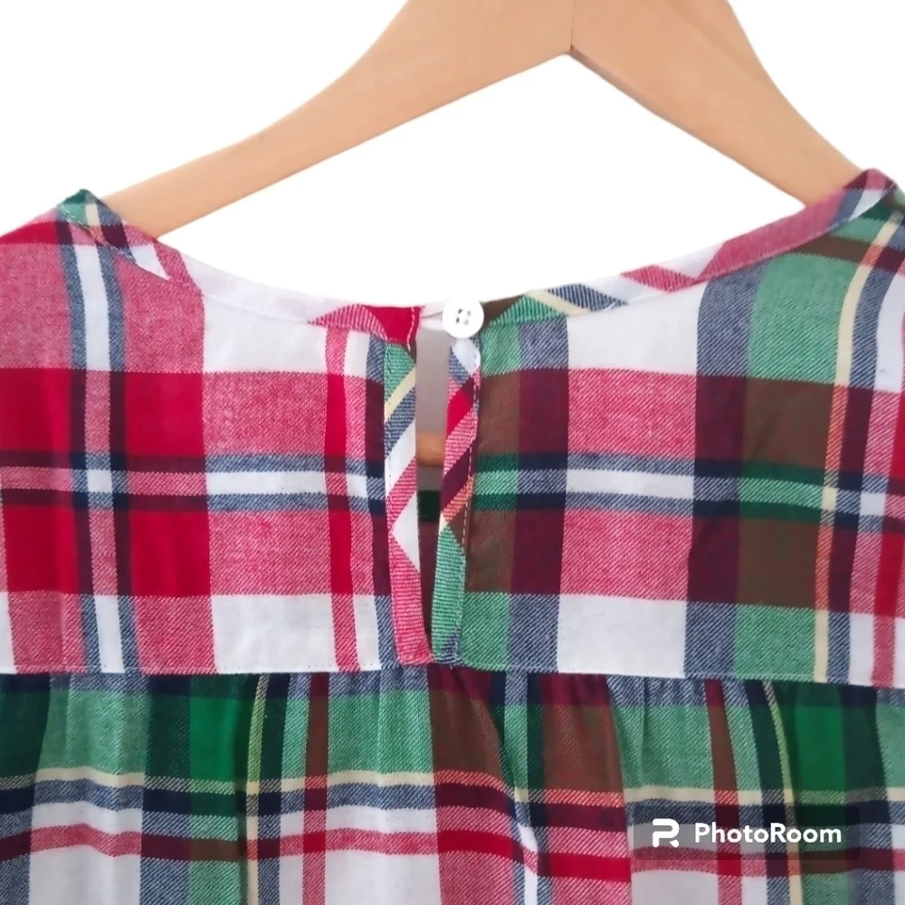 Jammies For Your Families® Christmas Kitsch Plaid Nightgown . Size L (10-12).
